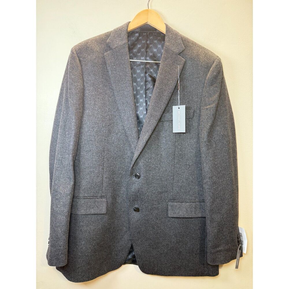 Michael Kors Kipp Sport Coat Men's Size 44L Charcoal Wool Classic Luxury Work